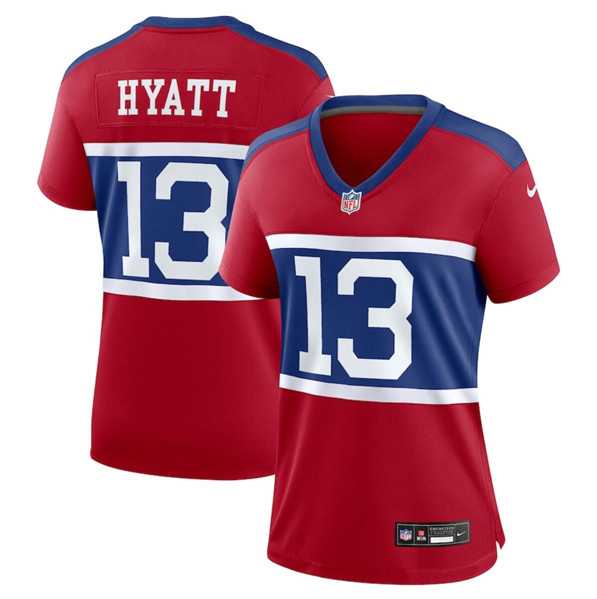 Womens New York Giants #13 Jalin Hyatt Century Red Alternate Vapor Limited Football Stitched Jersey Dzhi